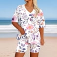 thumbnail image 2 of Enjoytime Travel Sets for Women 2 Piece Print Short Sleeve Tops with Shorts Lounge Sets Summer Casual Plus Size Set, 2 of 5
