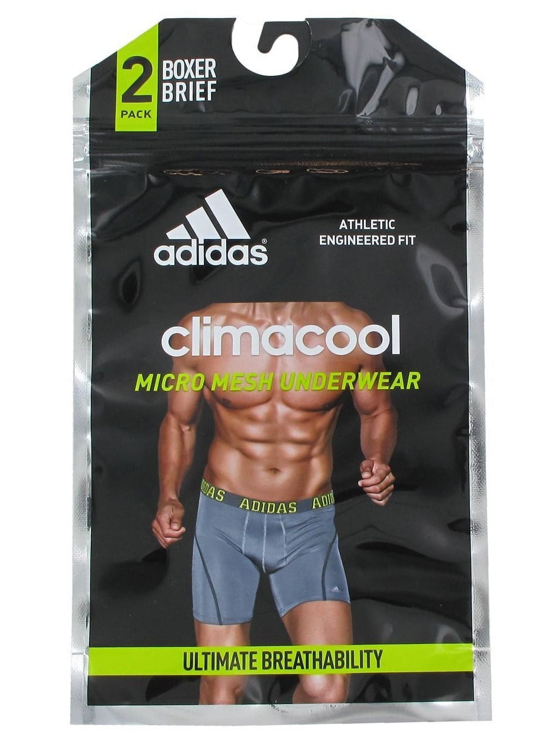 Adidas Men's Sport Performance Boxer Briefs (2 Pack) Undies Climacool  (Black, M) 