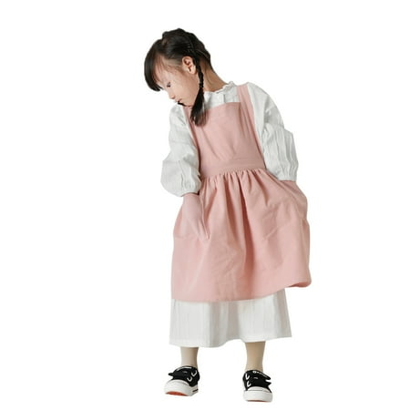 

Tetyseysh Kids Boys Girls Apron Children Adjustable Bib Apron Kitchen Baking Uniform with Side Pocket