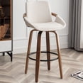 thumbnail image 6 of FOWEOAIU Bar Stools Fabric Upholstered Adjustable Swivel Counter Stool 26"，with Footrest for Bar, Kitchen Island, Bistro, Beige (Set of 2）, 6 of 10