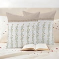 thumbnail image 3 of Beige Floral Outdoor Waterproof Pillow Covers, Spring Summer Botanical Flowers Decorative Square Throw Pillowcase Sofa Cushion Sham for Patio/Couch/Chair, 16"x16" 2 Pack, 3 of 8