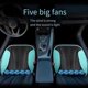 thumbnail image 4 of Cojín para asiento de coche con refrigeración eléctrica por USB, de seda de hielo transpirable, con espaciador 3D, para verano, con ventiladores de aire incorporados para todas las sillas, 5 ventila, 4 of 5