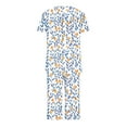 thumbnail image 4 of Rbaofujie Pyjama pour Femmes, Col Rond, Imprimé Floral, Manches Courtes, avec Poches, pour Noël en Famille, 4 of 6