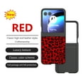 thumbnail image 2 of Case Compatible with Motorola Razr 60 / Motorola Razr 2025, Luxury Leopard Design Non-Slip + Shockproof Rugged PC Frame Drop Protective Ultra Slim Phone Case Cover, Red, 2 of 4