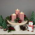 thumbnail image 2 of Northlight LED Flickering Flameless Candy Cane Striped Christmas Wax Pillar Candles - 6" - Set of 3, 2 of 6