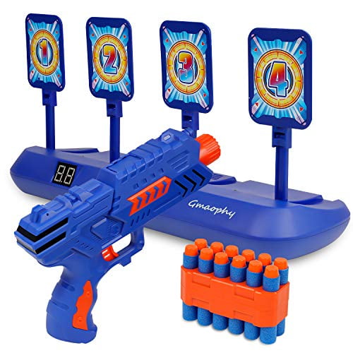 Teens and Boys Girls Topper-E Running Shooting Targets for Nerf Guns，Electric Target Scoring Auto Reset Upgraded 4 Games Modes for Kids Shooting Outdoor Games,Ideal GiftsToys for Kids