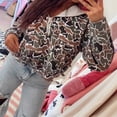 thumbnail image 5 of Y2k Quarter Zip Pullover Sweater Women Oversized Cute Hoodie Colorful Patchwork Cow Print Hoodies Leopard Print S, 5 of 8