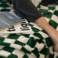 thumbnail image 2 of Throw Blanket Flannel Blanket Flannel Fleece Blanket Checkerboard Grid Blanket Simple Vintage Checkerboard Blanket Autumn Winter Warm Nap Throw Blanket Flannel Fleece Sofa Leisure, 2 of 5
