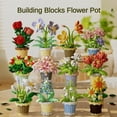 thumbnail image 2 of Adorno de planta en maceta con forma de flor y bloque de construcción, tamaño pequeño, girasol, rosa y lirio, compatible con juguetes de bloques de construcción LEGO para niñas, 2 of 5