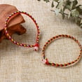 thumbnail image 2 of U8MO 20 Pcs Red with Multi-Color Handmade Braided Chinese Wristband Lucky Bracelets-Thick 5mm, 2 of 7