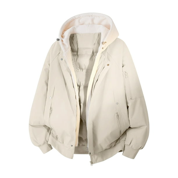 Ceisia Men's solid color warm hooded coat long sleeve outerwear Gift