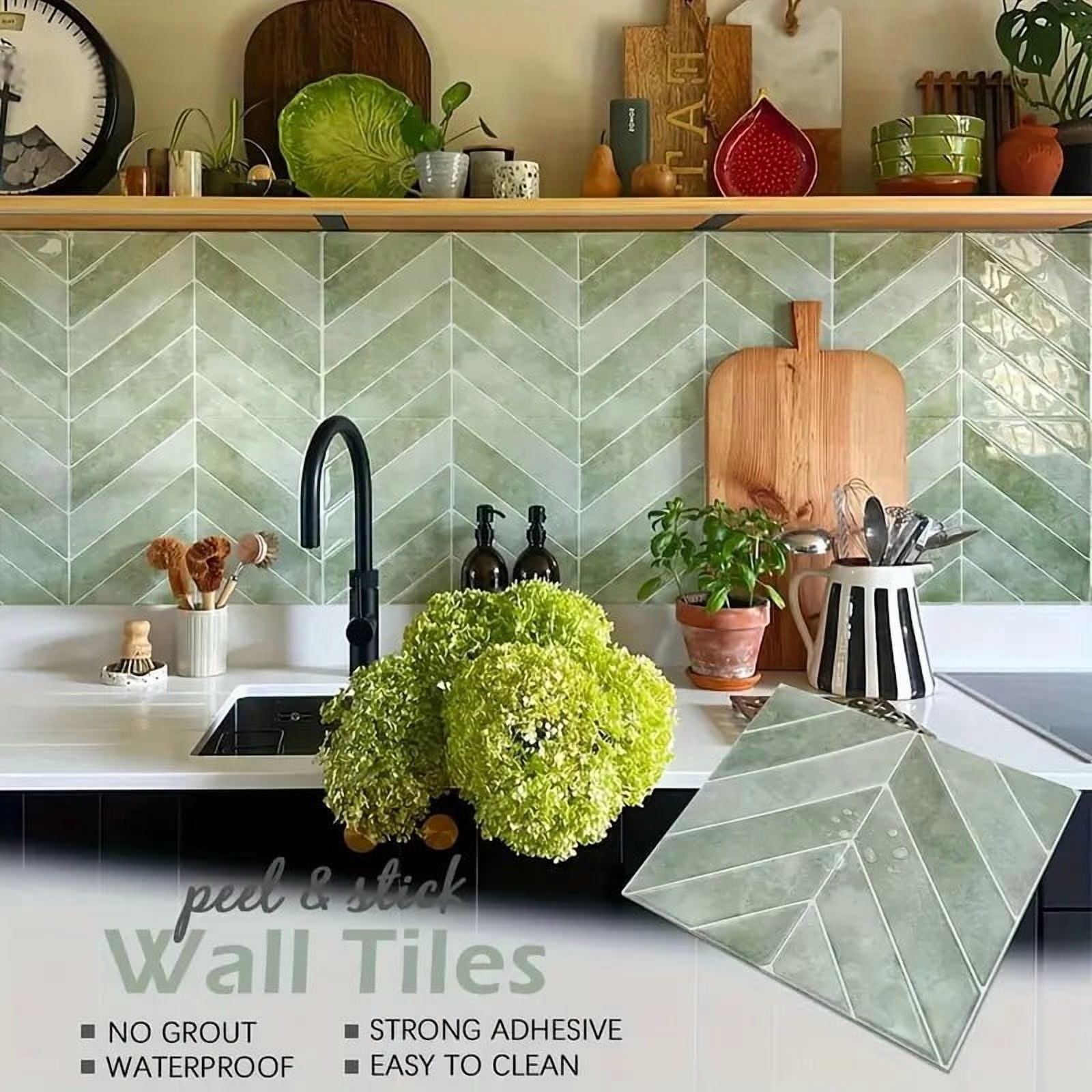 Peel and Stick Backsplash - 20 Sheets of 11.4" x 9" - 3D Adhesive Peel and Stick Tile Backsplash for Kitchen, Bathroom, Wall Tile