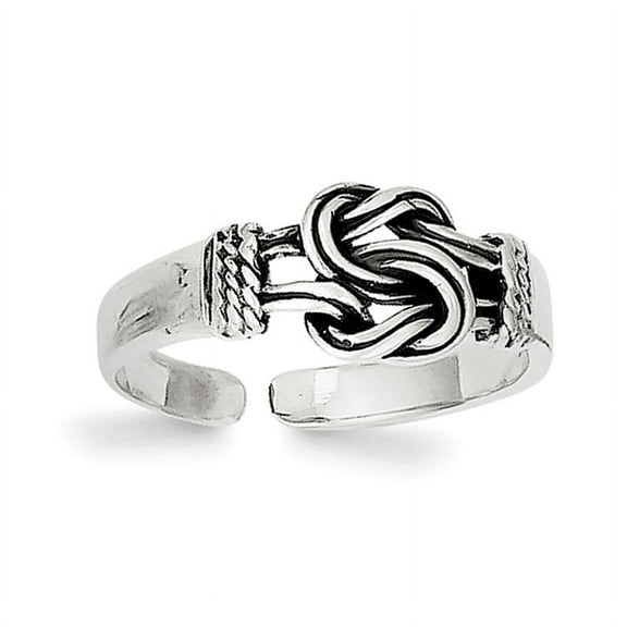 Primal Silver Sterling Silver Antiqued Love Knot Toe Ring