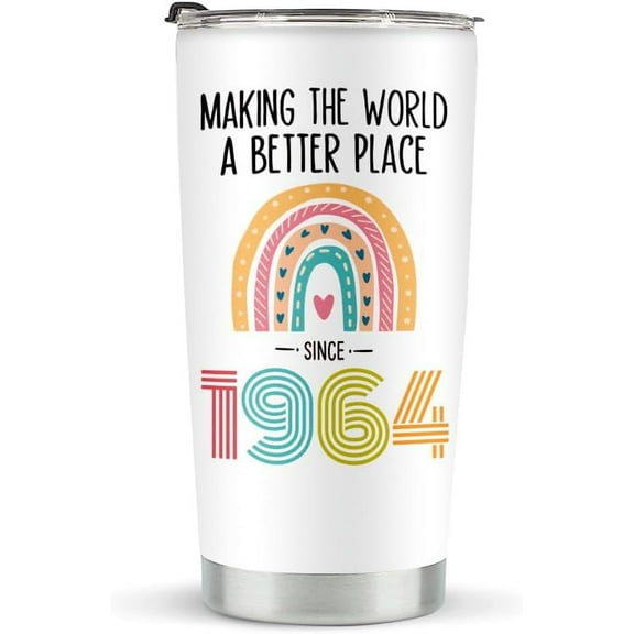 60th Birthday Gifts for Women, Tumbler 20 oz Stainless Steel Vacuum Insulated Tumblers, 1964 Birthday Gifts for Women, 60 Year Old Birthday Gifts, 60th Birthday Gift Ideas, 60th Birthday Tumbler