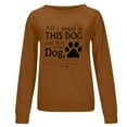 thumbnail image 3 of Pntutb Womens Plus Size Dog Lover Text Letter Print Round-Neck Long Sleeve Loosen Single Sweatshirt Tops, 3 of 6