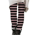 thumbnail image 3 of JURANMO Toddler Tights Halloween Leggings for Girls Striped Print Elastic Waist Holiday Party Legging Cosplay Costume Summer Savings Pink 7 Years, 3 of 7