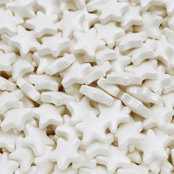 Naturejam White Hard Candy Stars Weighs 1 Pound - Star Shaped Candy