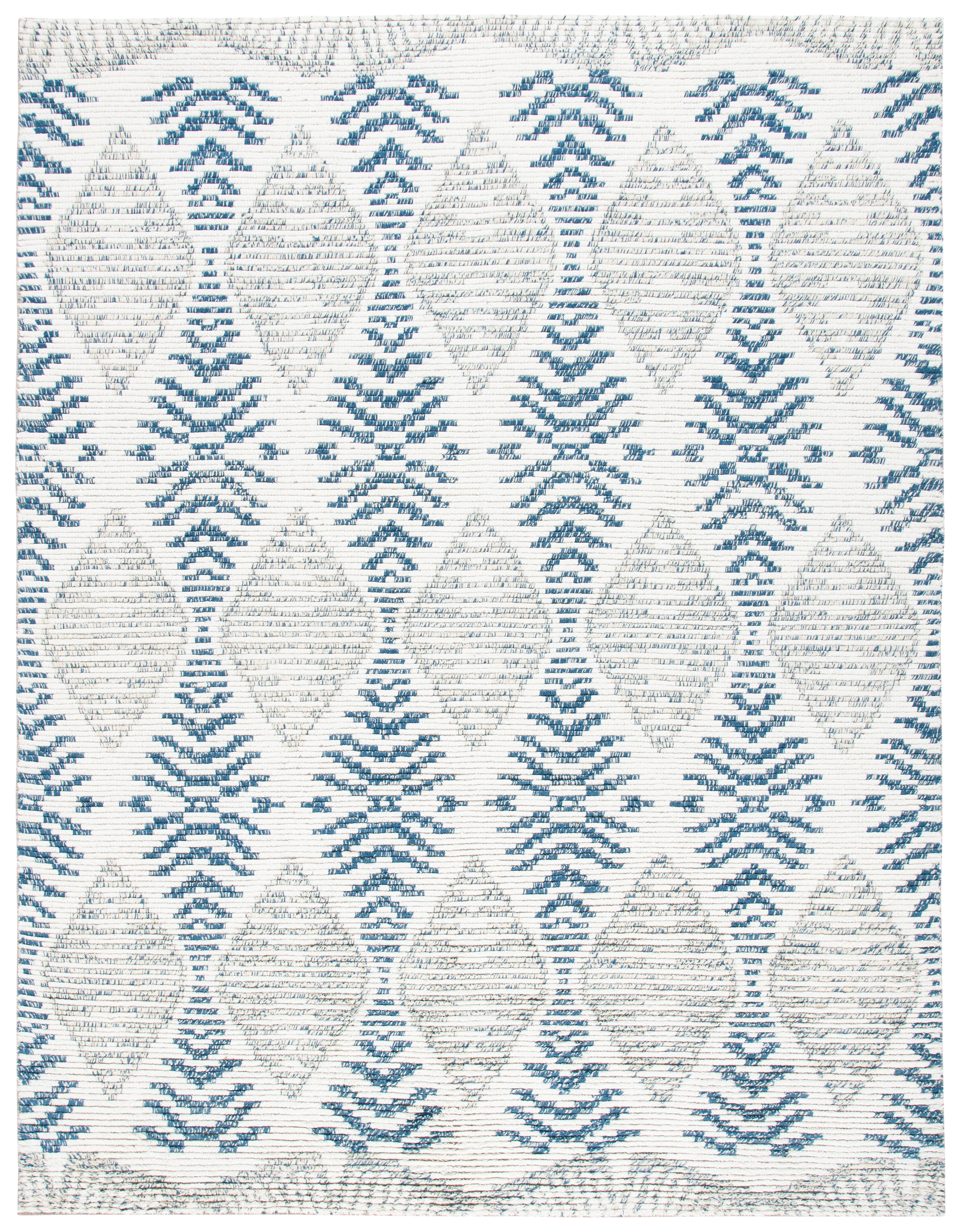 Safavieh Kenya Lilly Diamond Wool Area Rug, Blue/Ivory, 8' x 10'