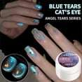 thumbnail image 4 of Esmalte de uñas con forma de ojo de gato y lágrimas azules 2024, nuevo brillo, uñas con cuentas de vidrio blancas, 05, Goldfish Girl, 4 of 5