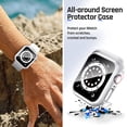 thumbnail image 4 of Waterproof Case Compatible with Apple Watch 45mm Series 7 & Series 8 with Tempered Glass Screen Protector, iWatch Full Protective Hard PC Bumper Case Face Cover for Men Women (45mm, Silver), 4 of 5