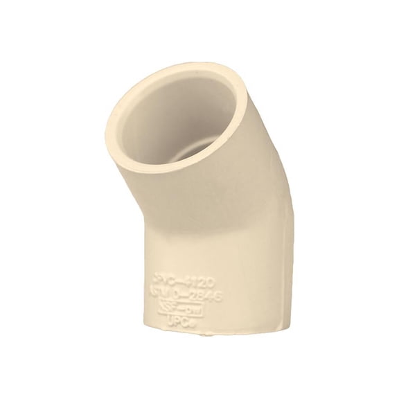 Charlotte Pipe CTS023090800 3/4 In. Slip x Slip 45 Deg. CPVC Elbow (1/8 Bend)