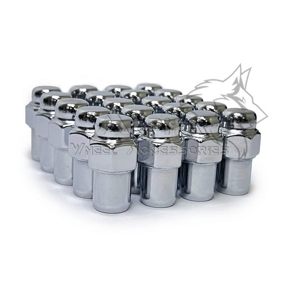 20 Chrome 7/16-20 Mag Lug Nuts .75" Shank For Chevy Buick Pontiac 2 Piece Top