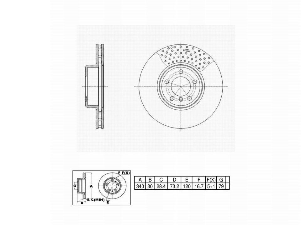 UltraHC Coated High Carbon Brake Rotor, Front UR006281, BMW 228i 2016-2014
