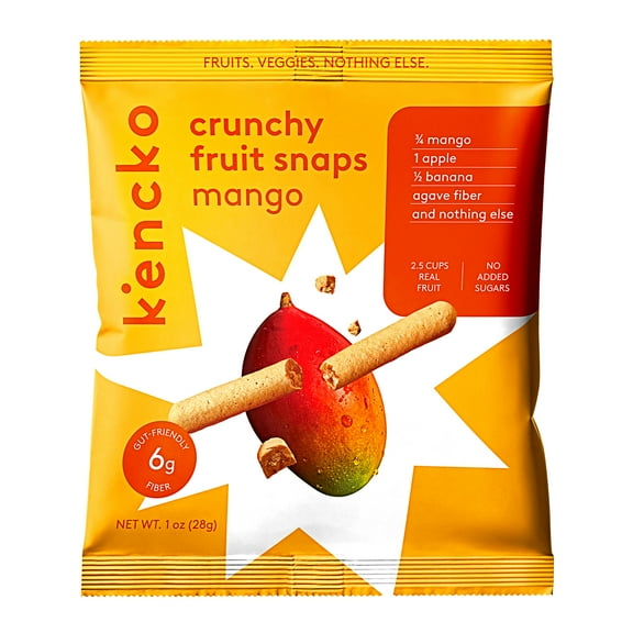 Kencko Mango Fruit Snaps, Freeze Dried Fruit Snacks, 1 oz Bag