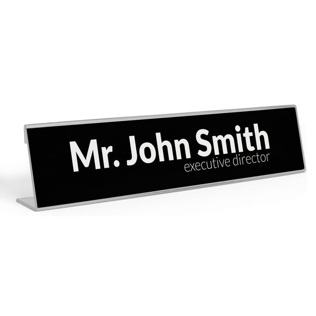 Printtoo Personalized Desk Name Plate Pretty Classy Custom Acrylic Office Desk Name Plate Accessory 2x8 Inches