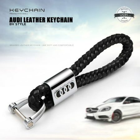 Black Calf Leather Alloy For Audi Keychain Gift Decoration Gift