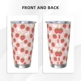 thumbnail image 3 of Fotbe Floral Strawberr Pattern 20 oz Tumbler Stainless Steel Vacuum Insulated Coffee Ice Cup Double Wall Travel Flask Leak-proof Coffee Cup-Straw Three-piece Set, 3 of 8