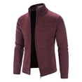 thumbnail image 2 of Suéter de manga larga tipo cárdigan con cuello alto de color sólido para jóvenes de otoño e invierno de terciopelo para hombres, 2 of 6