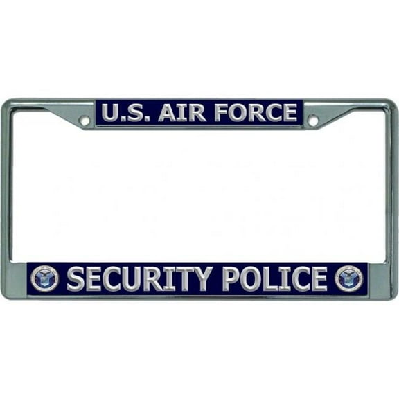 U.S. Air Force Security Police Chrome License Plate Frame