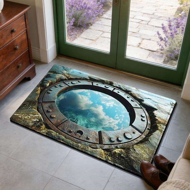 Felpudo con ilusión óptica 3D | Alfombra antideslizante y absorbente para baño y entrada | 40 x 60 cm, impermeable y atrapa la suciedad para baño, cocina y puerta de entrada