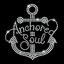 Anchored Soul Cruise Ship Lake Boat Iron-on Rhinestone Clear Crystal T-shirt Transfer by JCS Rhinestones