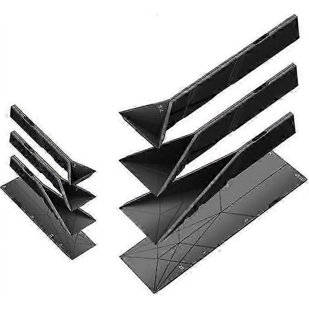 ZHAOCHENG Cucharas medidoras planas 3 en 1 de polígonos: 2 cucharas con 6 tamaños diferentes, utensilios de cocina plegables multifunción, cucharas para cocinar, hornear, líquidos, color negro