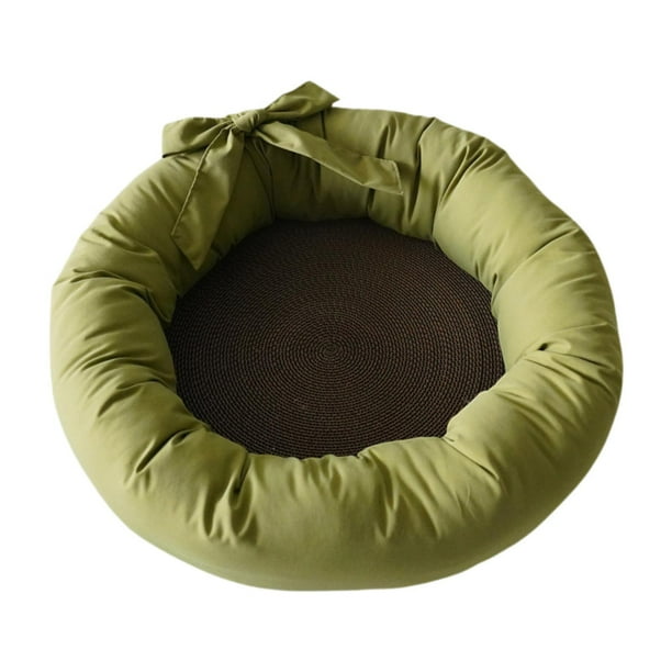 Rascador para gatos, cuenco rascador para gatos de cartón, sofá redondo, nido, almohadilla para rascar, almohadilla para rascar corrugada para jugar a verde