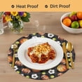 thumbnail image 4 of Brown Basketball Football Round 13 Inch Placemats Set of 4, Checkered Ball Watercolor HeatResistant Non Slip Place Mats for Dining Table, Wipeable Braided Kitchen Table Mats for Housewarming, 4 of 9