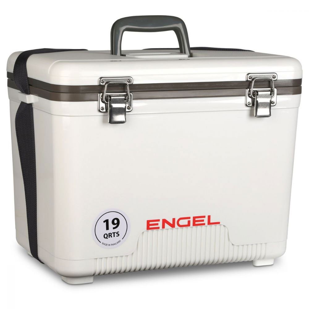 Engel 19 Quart Fishing Live Bait Dry Box Ice Cooler with Shoulder Strap