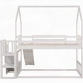 thumbnail image 2 of White Twin over Twin House Bunk Bed featuring Convertible Slide & Staircase, 2 of 15