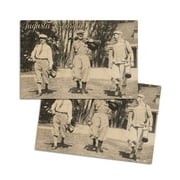 Augusta, Georgia, Men Heading out to the Golf Course (4x6 Birch Wood Postcards, 2-Pack Stationary, Rustic Home Wall Decor)