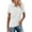 White, variant on Womens Short Sleeve Collared Shirt Button Down Top Casual Loose Fit Summer Tee