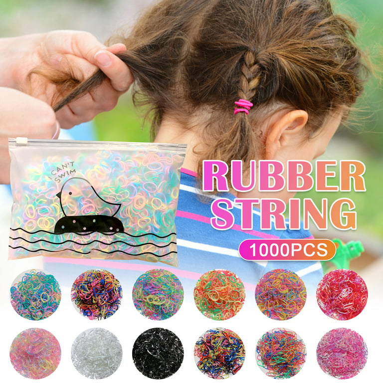 Medcursor 1000 / Pack Girl Colorful Fashion Disposable Rubber Band Elastic Hair Band Clear Hair Rubber Bands Toddler Elastics Hair Ties Hair Rubber