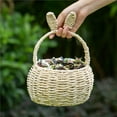 thumbnail image 5 of Wickerwise Hand-Woven Easter Bunny Ear Basket with Handle – Multi-Purpose Paper Rope Wicker Basket for Easter Egg Hunts, Picnics, Flower Arrangements, Food Storage, Party, and Home Decor, Nude, 5 of 7