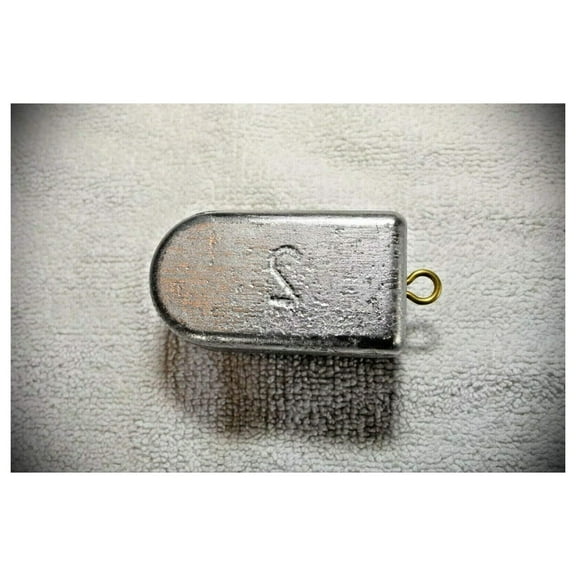 5 2lb (Pound) (32 Oz) Lead Rock Cod Weight Sinkers with Brass Eyes, Deep Drop Weights Fishing Sinker Molds for Freshwater or Saltwater Fishing