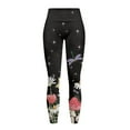 thumbnail image 5 of COEQINE Women Buttery Soft Yoga Pants with Pockets High Waisted Breathable Tummy Control Running Workout Leggings Stretchy Hip Lift Tights, Mushroom Daisy Dragonfly Starry Sky, 2XL, 5 of 7
