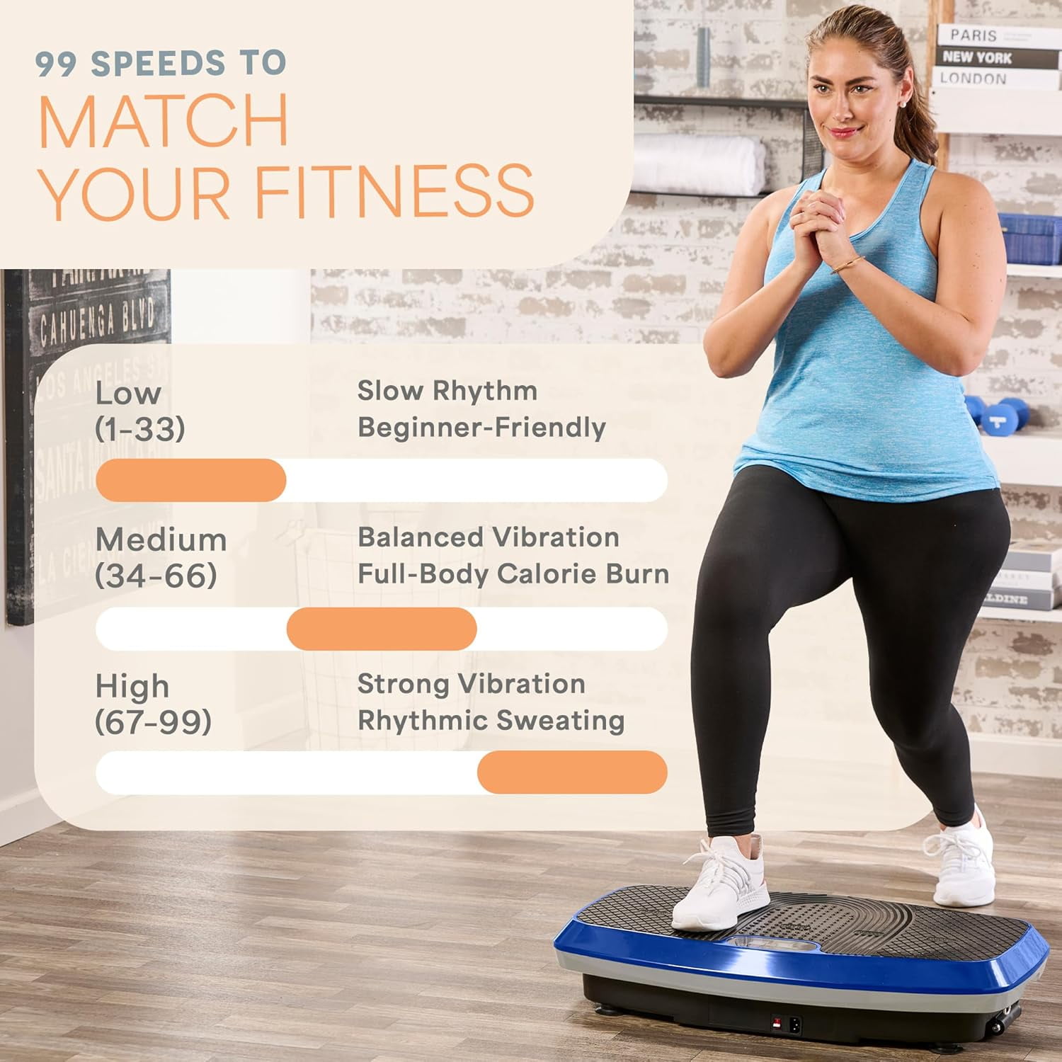 Lifepro Hovert 3D Vibration Plate Exercise Machine – Dual Motor Full Body Vibrating Plate for Strength, Balance, Recovery & Weight Loss – Heavy Duty Home Exercise Machine - Blue