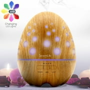 Ultrasonic Essential Oil Aroma Diffuser - Aromatherapy 400ml Wood Bamboo Cool Mist Fragrance Humidifier w/ Fade Light & Off Timer - Personal Home Living, Office Scent Therapy - SereneLife SLFRSHAR14