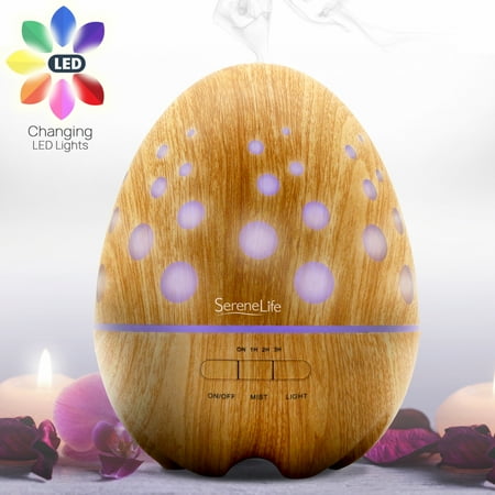 SereneLife SLFRSHAR14 - 2-in-1 Aroma Diffuser & Humidifier with Warm Glowing LED Lights