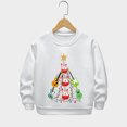 thumbnail image 5 of Sudadera sin capucha para niños, con estampado navideño, cuello redondo, manga larga, forro polar, para niños de talla mediana a grande, blusa de poliéster para niños., 5 of 5
